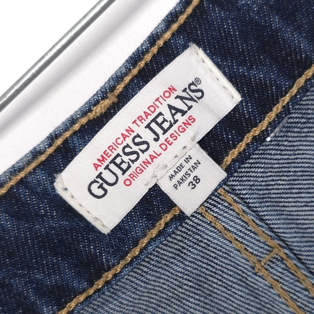 GUESS Men's New Jeans 38x32 G16 Straight GJ AGED Distressed Dark Wash M5YA1B - Picture 2 of 16